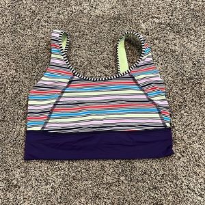 multicolor sports bra no padding size small